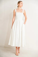 SERENE CHARM OFF WHITE MIDI DRESS FINAL SALE