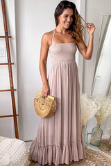 Natural Maxi Dress with Strappy Back