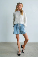 Ariel Contrast Sweater in Ivory