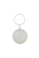 Womens Round Beaded Evening Clutch Bag