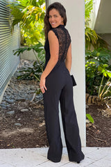 Black Keyhole Wide Legs Jumpsuit