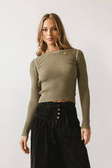 Russel Ribbed Sweater in Olive