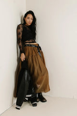 Terrin Tulle Skirt in Olive FINAL SALE