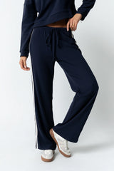 Kourtney Waffle Knit Pants in Navy