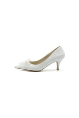Flower Pointed Toe Wedding Stiletto Heels