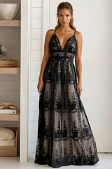 Black Cami Lace Maxi Dress