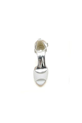 Peep Toe Chunky Heel Rhinestone Embellished