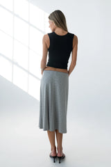 Jordyn Polka Dot Skirt in Heather Grey