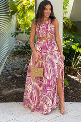 Berry Cut Out Maxi Dress