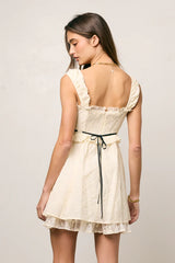 Teddie Embroidered Mini Dress FINAL SALE