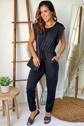 Black Muscle Tee Jumpsuit