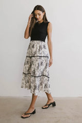 Cherney Tiered Floral Dress in Black FINAL SALE
