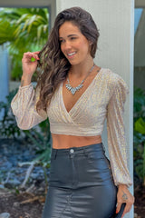 Opal Sequin Crop Top