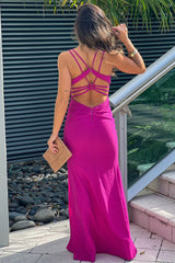 Violet Maxi Dress With Strappy Back