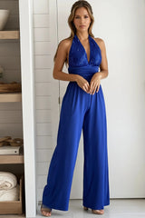 Royal Blue Sequined Top Jumpsuit