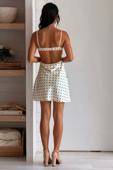 Ivory Polka Dot Mini Dress