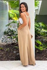 Taupe Square Neck Jumpsuit