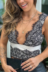 Black And White Lace Top