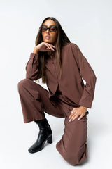 Tacie Button Up in Brown