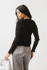 Opie Smocked Top in Black FINAL SALE