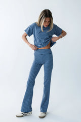 Jannet Striped Pants in Navy
