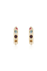 Lively Rainbow Crystal Hoop Earrings