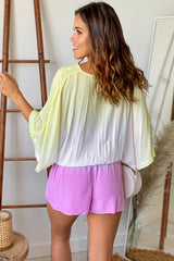 Yellow And Pink Romper With Pockets