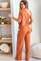 Camel One Shoulder Jumpsuit With Cut Out