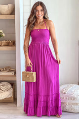 Orchid Maxi Dress With Smocked Top