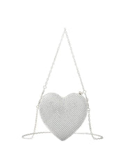 Womens Heart Shape Evening Clutch Bag