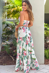 Ivory Floral Top and Skirt Set