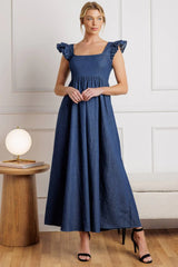 SOUTHAMPTON STROLL CHAMBRAY MIDI DRESS