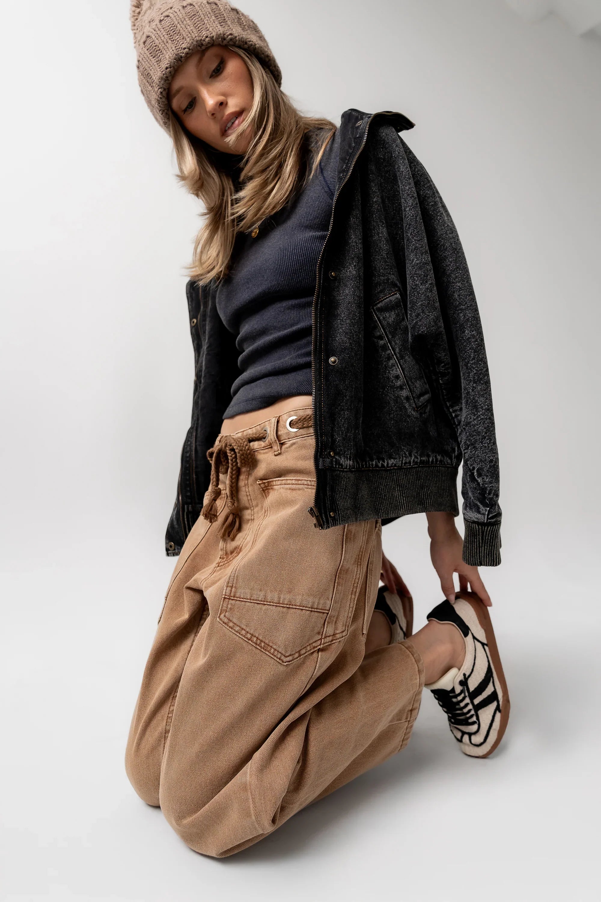 Jocelyn Barrel Jeans in Rust FINAL SALE