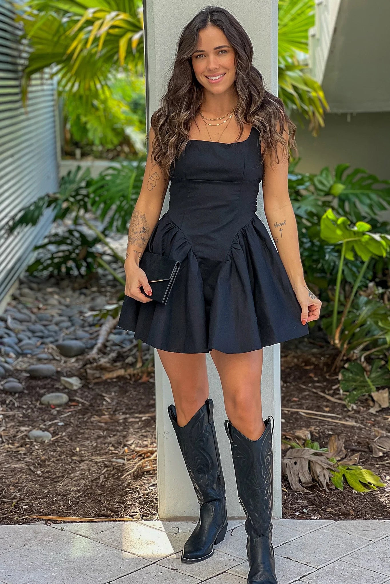 Black A Line Dress With Back Bow