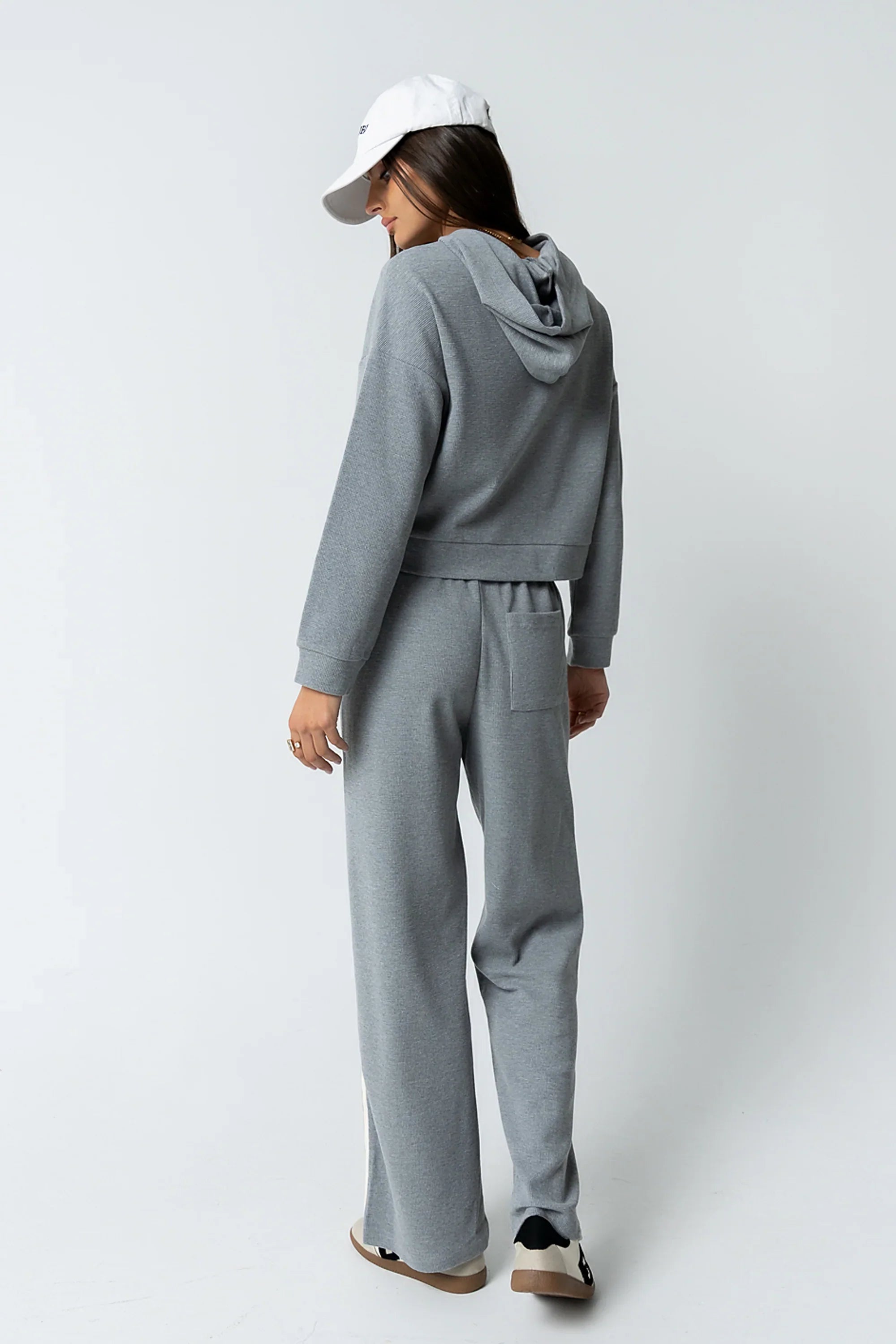 Kourtney Waffle Knit Pants in Grey