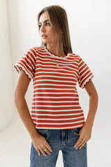 Walker Scalloped Top in Marsala