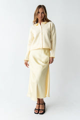 Tory Satin Maxi Skirt in Yellow