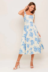 BLUEBELL BREEZE BLUE FLORAL MIDI DRESS