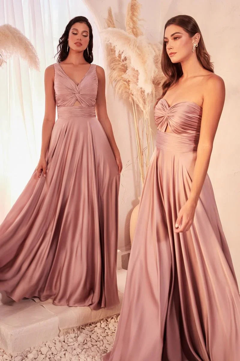 Madigan Gown STRAPLESS A LINE SOFT SATIN KEYHOLE DRESS