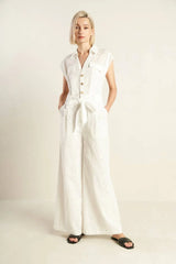 KNOW BETTER WHITE EYELET JUMPSUIT