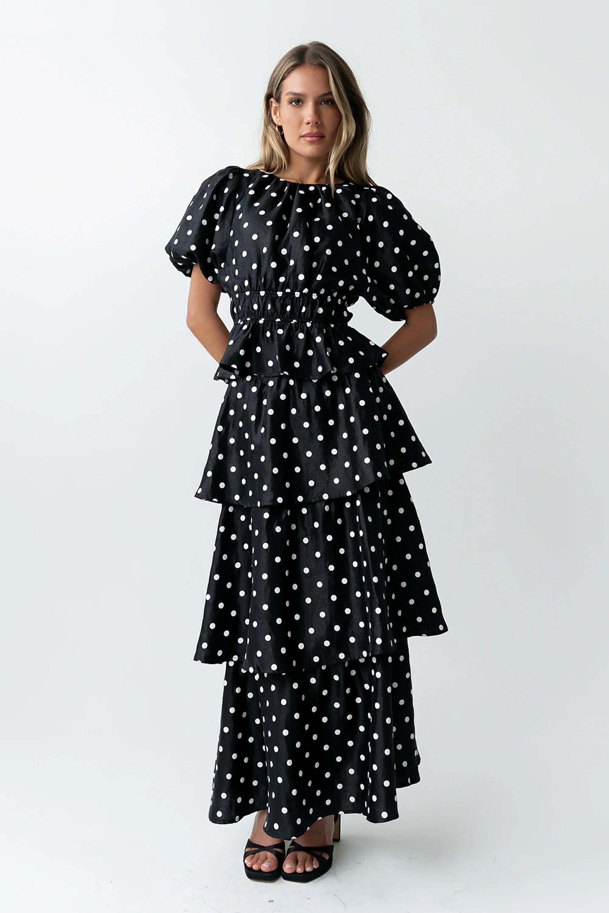 Terri Polka Dot Peplum Top FINAL SALE