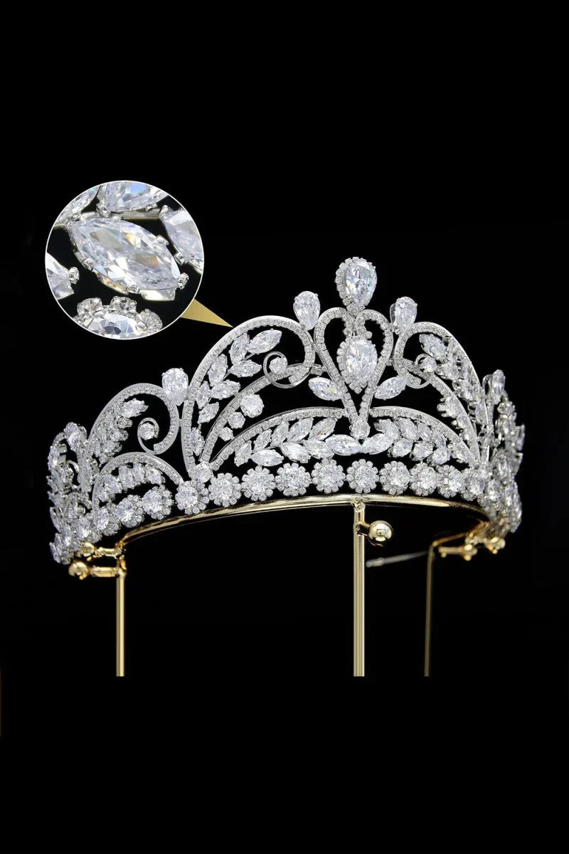 Gold Cubic Zirconia Bridal Tiara