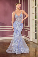 Cynthia Gown Floral Embellished Tulle Dress