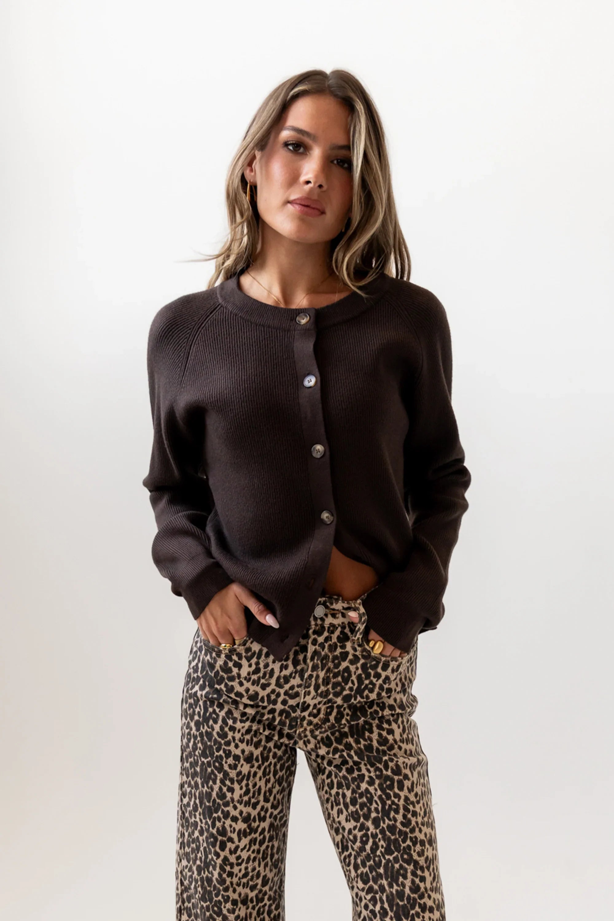 Debbie Ribbed Sweater in Brown