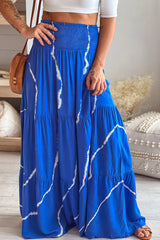 Royal Blue Tie Dye Maxi Skirt