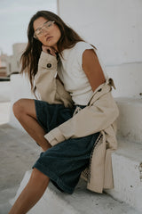 Micha Pleated Shorts in Denim