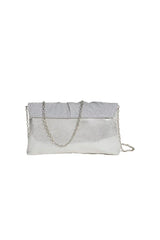 Womens Ruched Glitter Flap Evening Clutch Bags