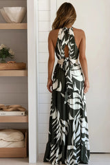Olive Printed Cut Out Dress