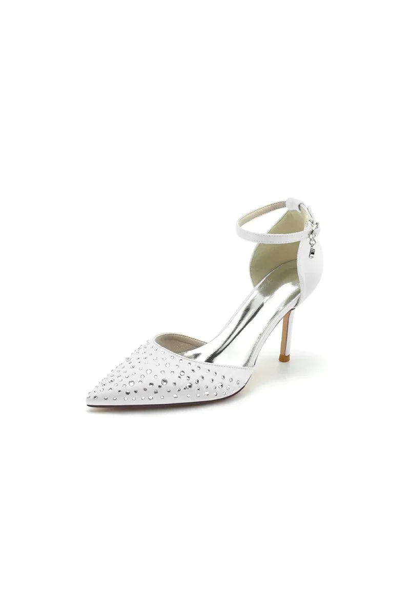 Pointed Toe High Heels with Ankle Strap