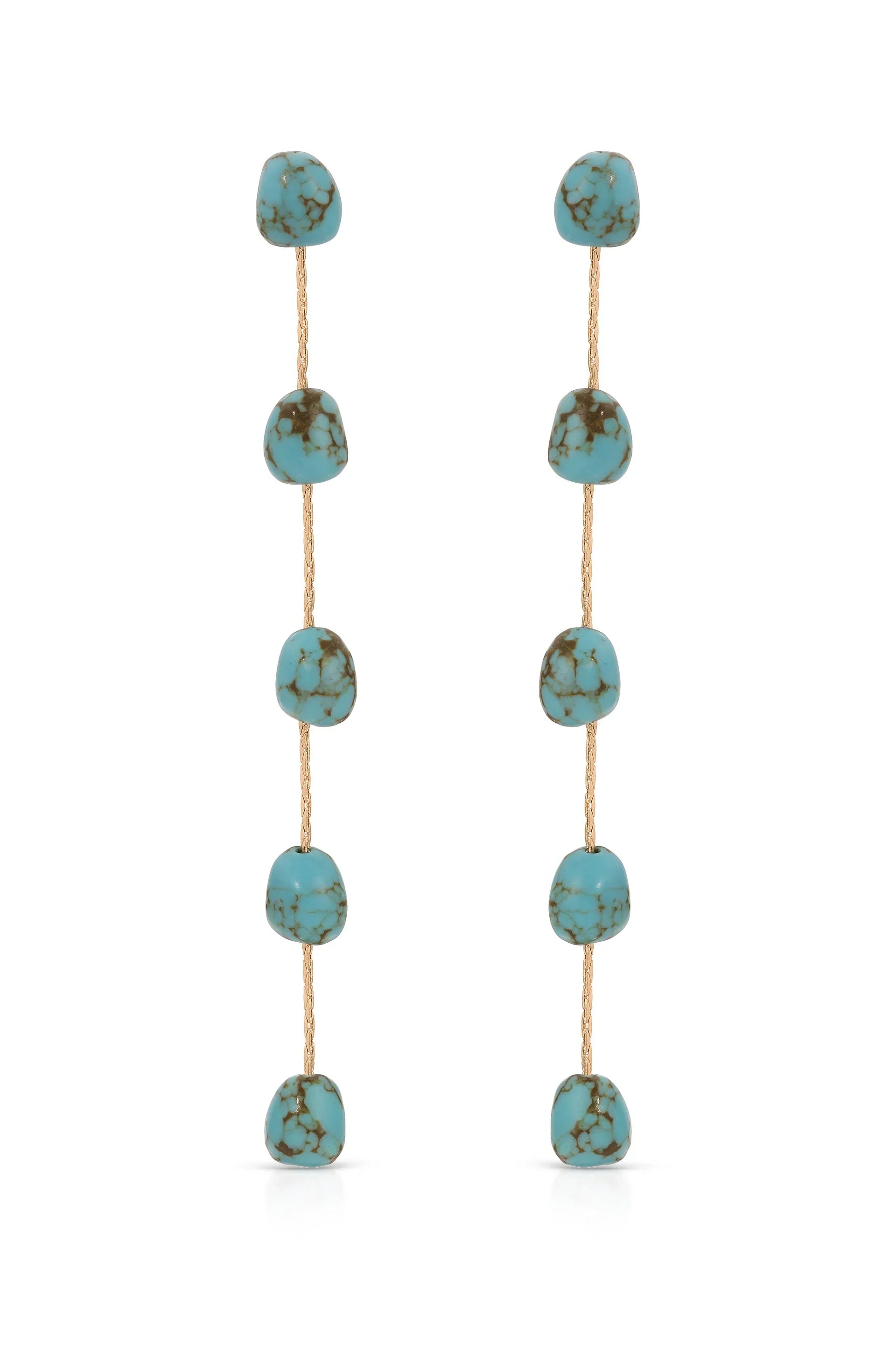 Dripping Turquoise Delicate Drop Earrings
